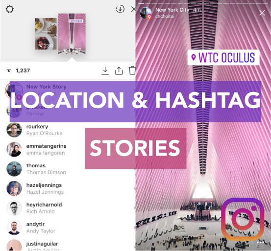 Instagram Launches Location and Hashtag Stories